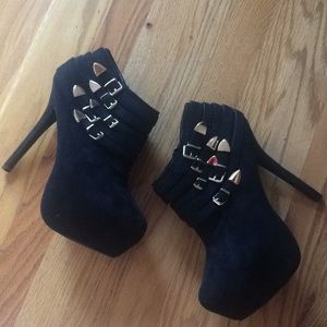 Wild Diva Lounge buckle platform booties